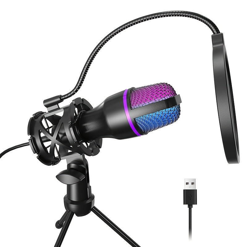 USB RGB Condenser Microphone Kit with Tripod shown in the MIC-01 option