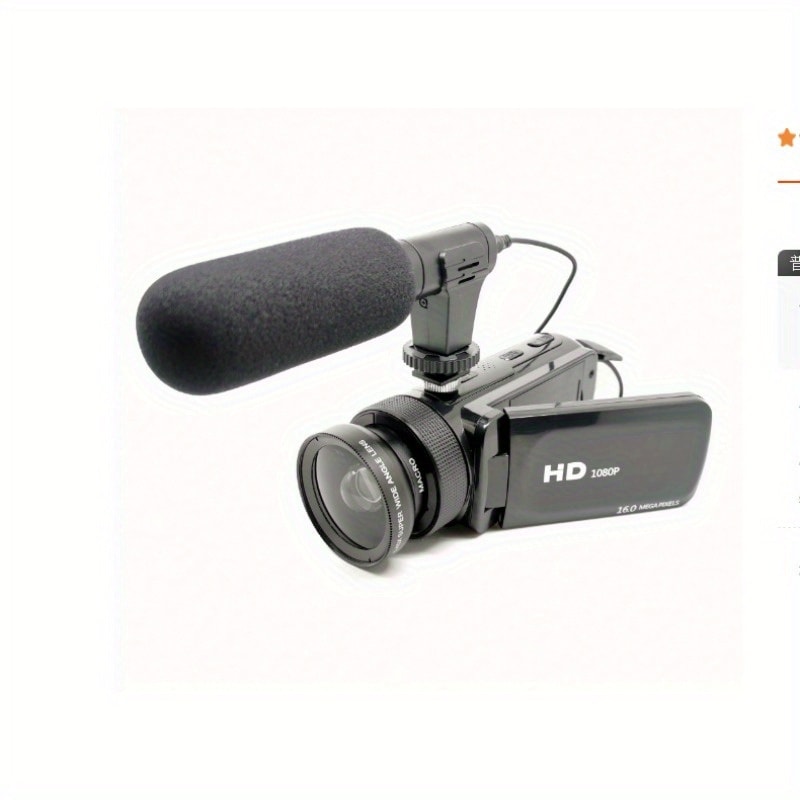 Digital Video Camera HD 1080P with Flip Screen & External Microphone – 16MP 16X Zoom Compact Camcorder for Family, Travel, Vlogging, YouTube & Beginners with 32GB Card