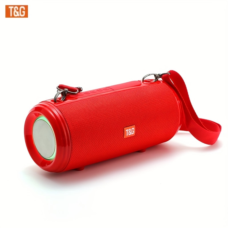 TG537 Portable Bluetooth Speaker with TWS Stereo Pairing, Hands-Free Calling, TF Card & USB Playback, Wireless Loudspeaker for Smartphone Tablet TV Camping Travel Outdoor Indoor