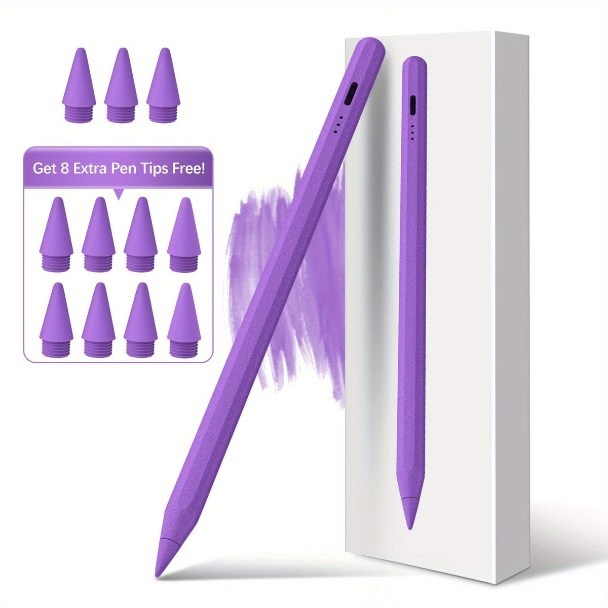 iPad Pencil 2nd Generation Magnetic Wireless Charging – Compatible with iPad Pro 11"/12.9", Air 3/4/5, Mini 5/6, iPad 6-10 (2018–2023), Includes 11 Replacement Tips – Student Gift