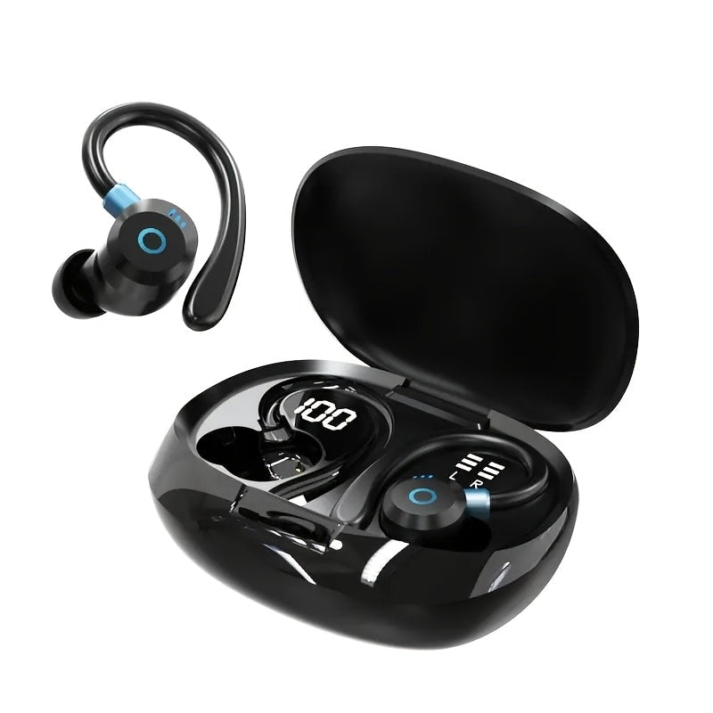 Hi-Fi Stereo Wireless Earbuds LED Digital Display Touch Control Noise Canceling Fast Charging Gaming Sport Headset Lightweight In-Ear Earphones for Commute Gamers iOS Android Black Blue White