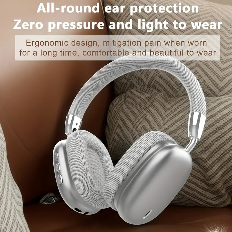 WH35MAX Noise Cancelling Wireless Headset HiFi Deep Bass Built-in HD Mic Comfortable Over-Ear Stereo for Travel Office Laptop Phone Christmas Gift Black Purple Silver