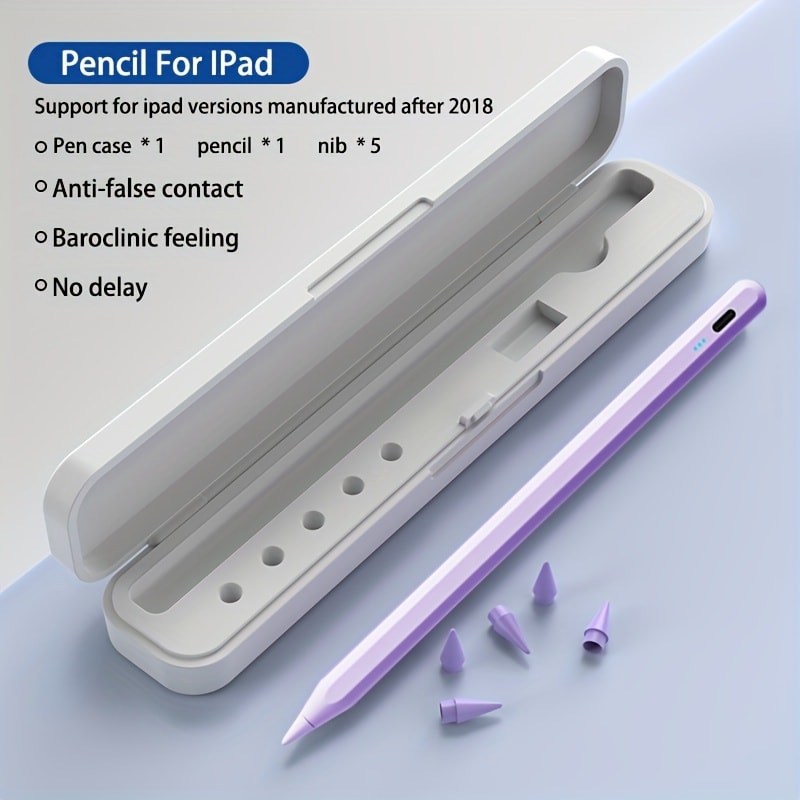 iPad Stylus Pencil with Magnetic Storage | Active Capacitive Pen Compatible with iPad Air 3/4/5, iPad 6/7/8/9/10, Mini 5/6, iPad Pro 11/12.9 Inch (2018-2024), Multi-Color, Palm Rejection, Gift for Kids Girls Boys