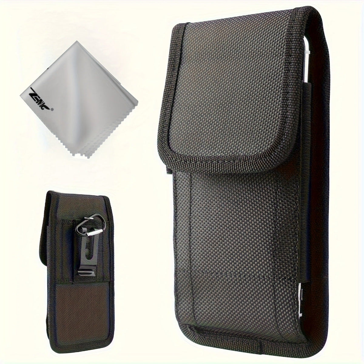 Belt Clip Phone Holster Pouch Universal 5.5–6.5 Inch Nylon Vertical Cell Phone Case Keychain Loop Pen Slot for iPhone Samsung Moto Android – Outdoor Hiking Work Construction Carry