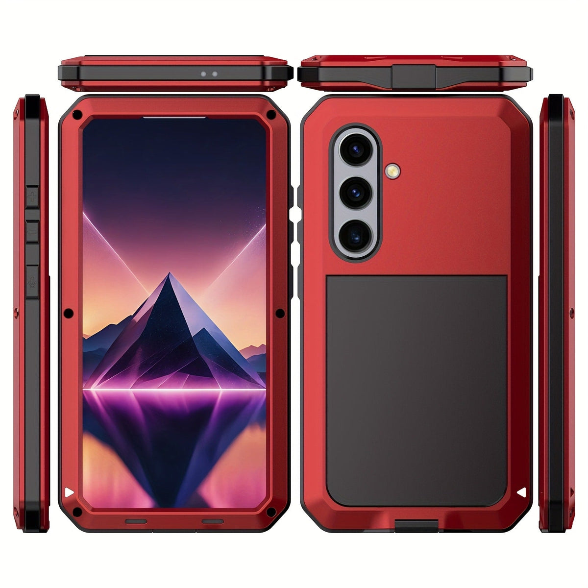 Heavy Duty Samsung Galaxy S24 Ultra Case Rugged Metal with Built-In Glass Screen Protector – Military-Grade Shockproof Dustproof Drop Protection Hard Cover, Compatible with Galaxy S23 Ultra S-Pen