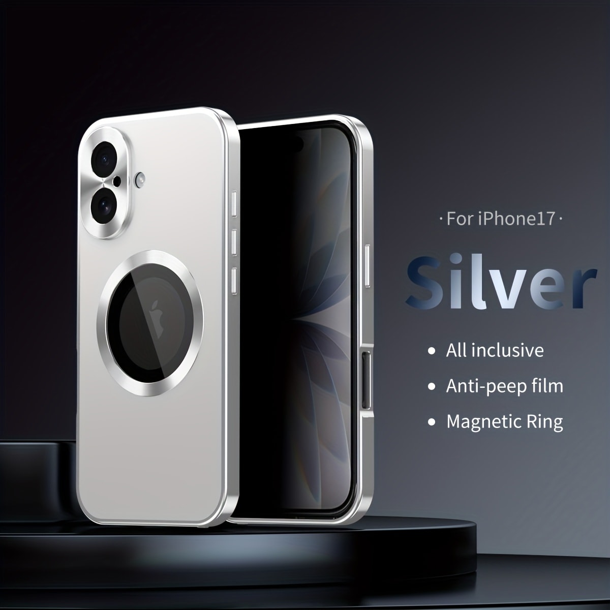 iPhone Anti-Spy Magnetic 2-in-1 Phone Case with All-Round Lens Protection – Complete Drop Protection Cover for iPhone 12 13 14 15 16 Pro Max Plus | Privacy Shield Slim Fit Design