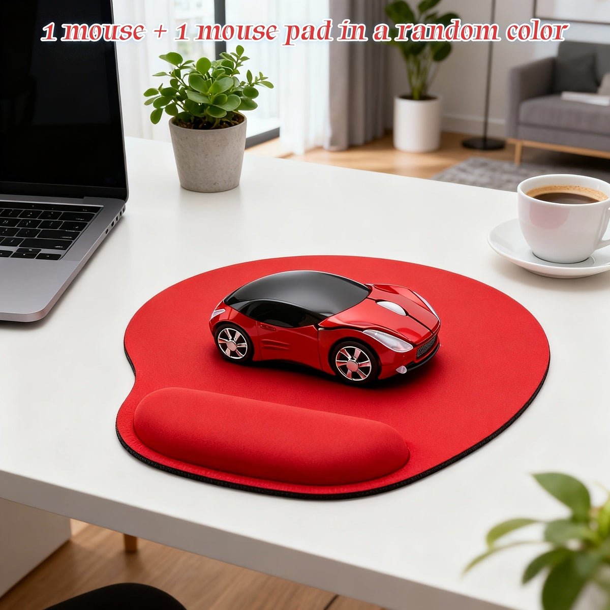 Novelty Car Shaped Computer Mouse Wired USB Optical – Creative Desk Accessory for PC, Laptop, Desktop & Notebook | Unique Gift for Car Lovers, Gamers & Office Workers | Black & Red