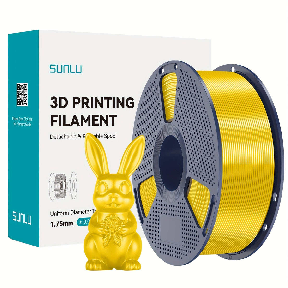 SUNLU PLA+ Filament 1.75mm 1kg Spool Strong Tough Upgraded PLA Smooth Glossy Finish ±0.02mm Accuracy Wide FDM Printer Compatibility Silk Colors
