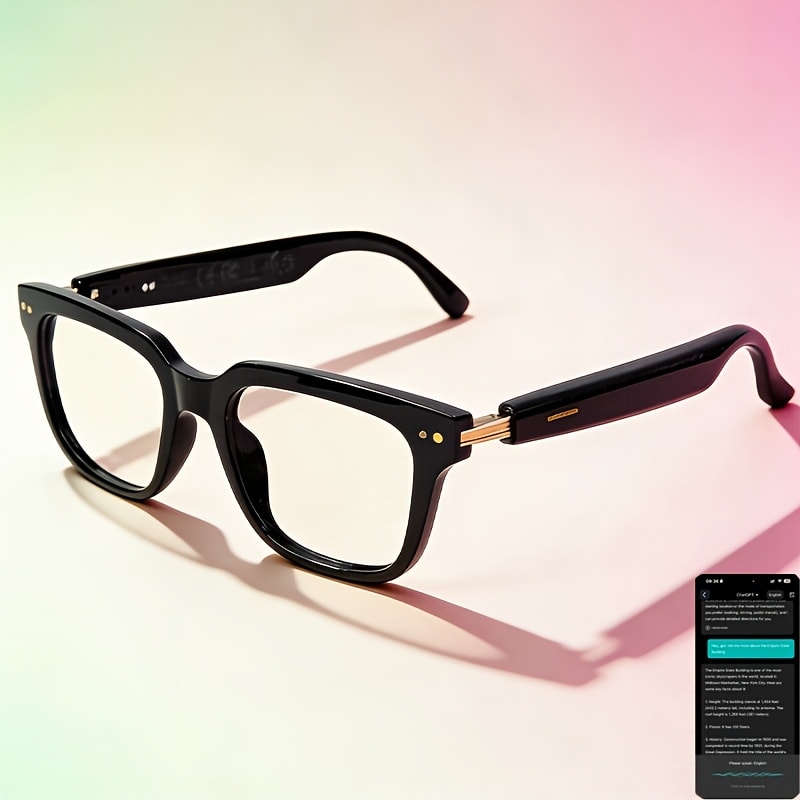 164-Language Translation Glasses with Real-Time AI Voice Translator – Bluetooth Music & Calls | AI Voice Assistant | Indoor & Driving Use | Unisex Smart Eyewear Multiple Colors | Travel Business Gift