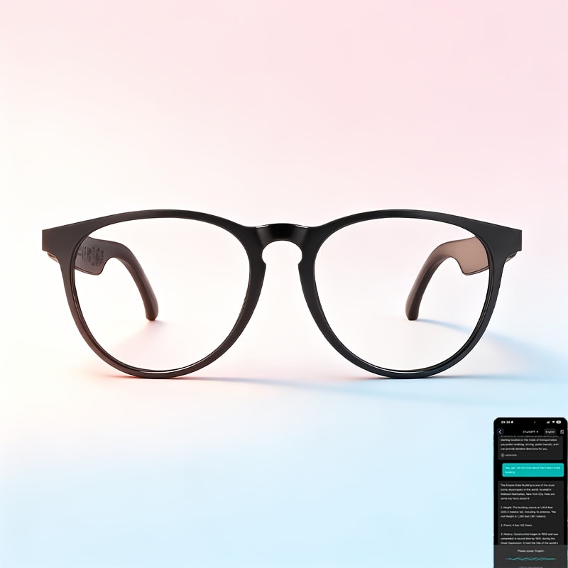 164-Language Translation Glasses with Real-Time AI Voice Translator – Bluetooth Music & Calls | AI Voice Assistant | Indoor & Driving Use | Unisex Smart Eyewear Multiple Colors | Travel Business Gift