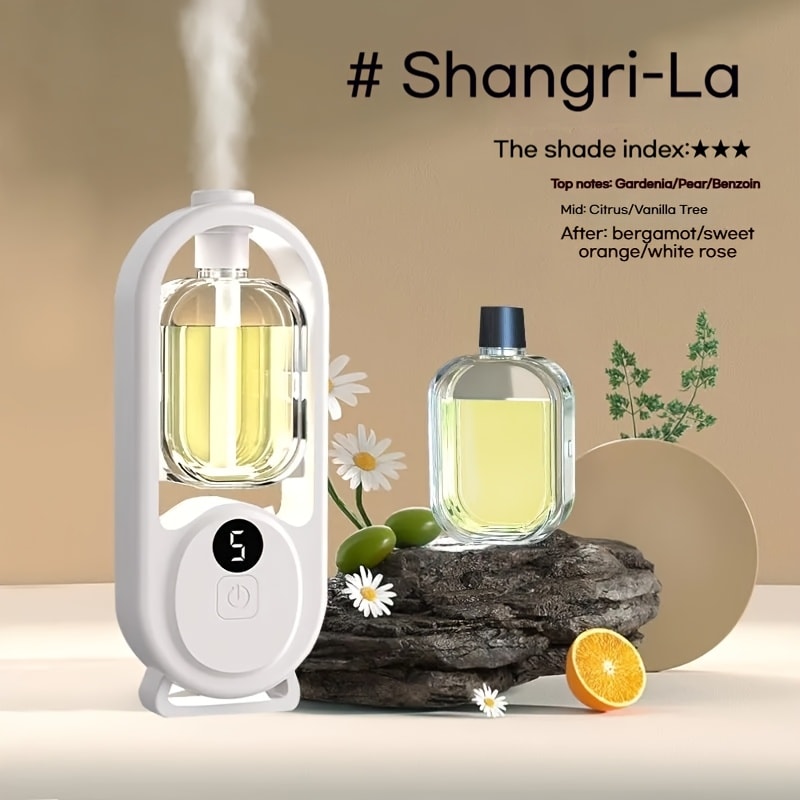 7-Color LED Aromatherapy Diffuser 150ml with USB Power, Ultrasonic Whisper-Quiet Mist, Timer Auto Shut-Off for Bedroom Office Yoga – Bundle with Hilton Gardenia Ocean Jasmine Shangri-La Oils