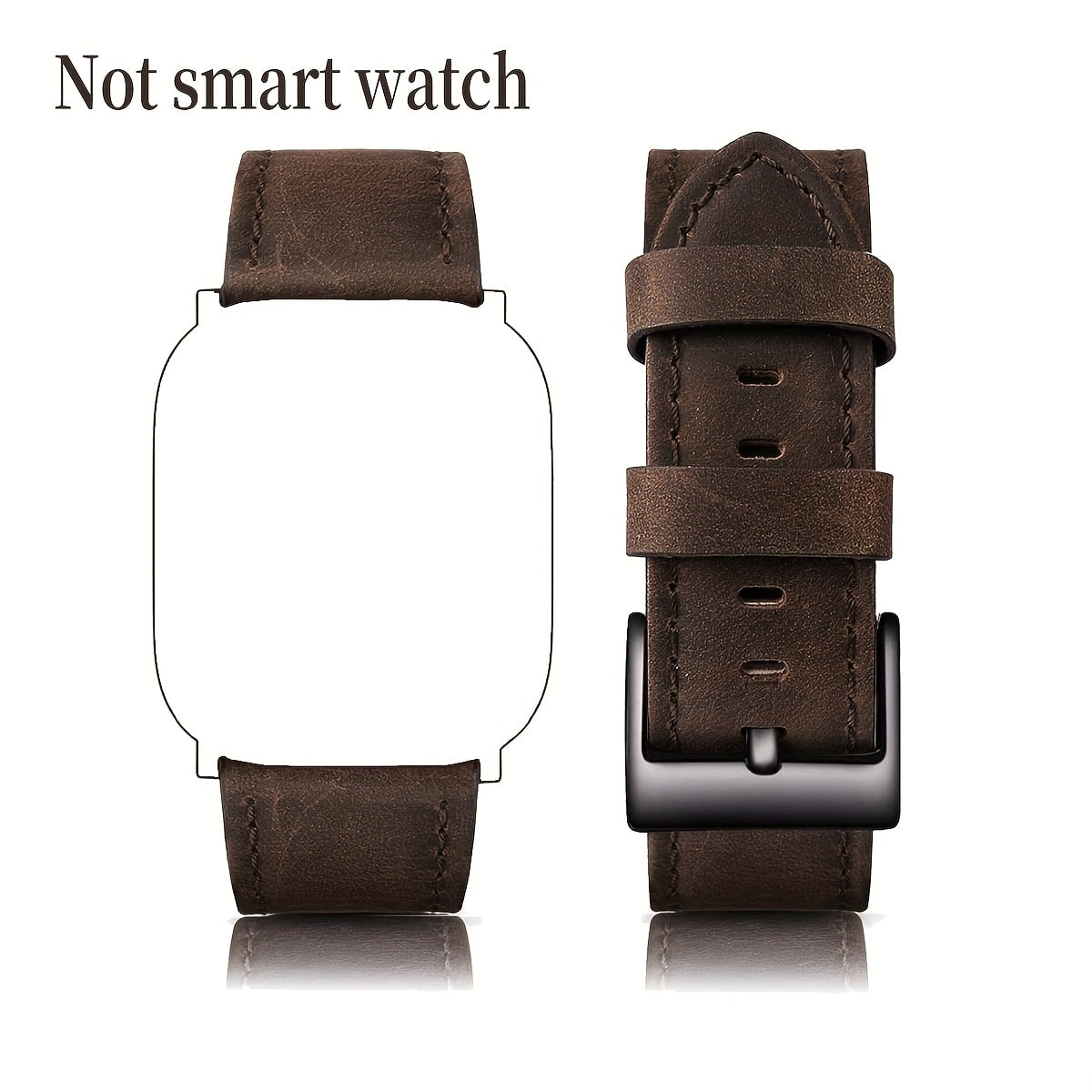 Apple Watch Band Leather for Men Classic Soft Synthetic Leather Strap Coffee Brown, Compatible with Apple Watch Ultra 2 Ultra 1 Series 9 8 7 6 5 4 3 2 1, 38mm 40mm 41mm 42mm – Men's Replacement Wristband