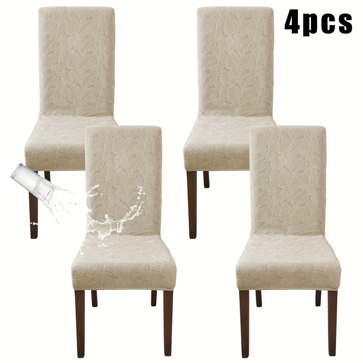 Stretch Dining Chair Covers Set of 4/6 - Plant Print Slipcovers for Dining Room Kitchen Chairs, Elastic Parsons Chair Protector, Home Decor