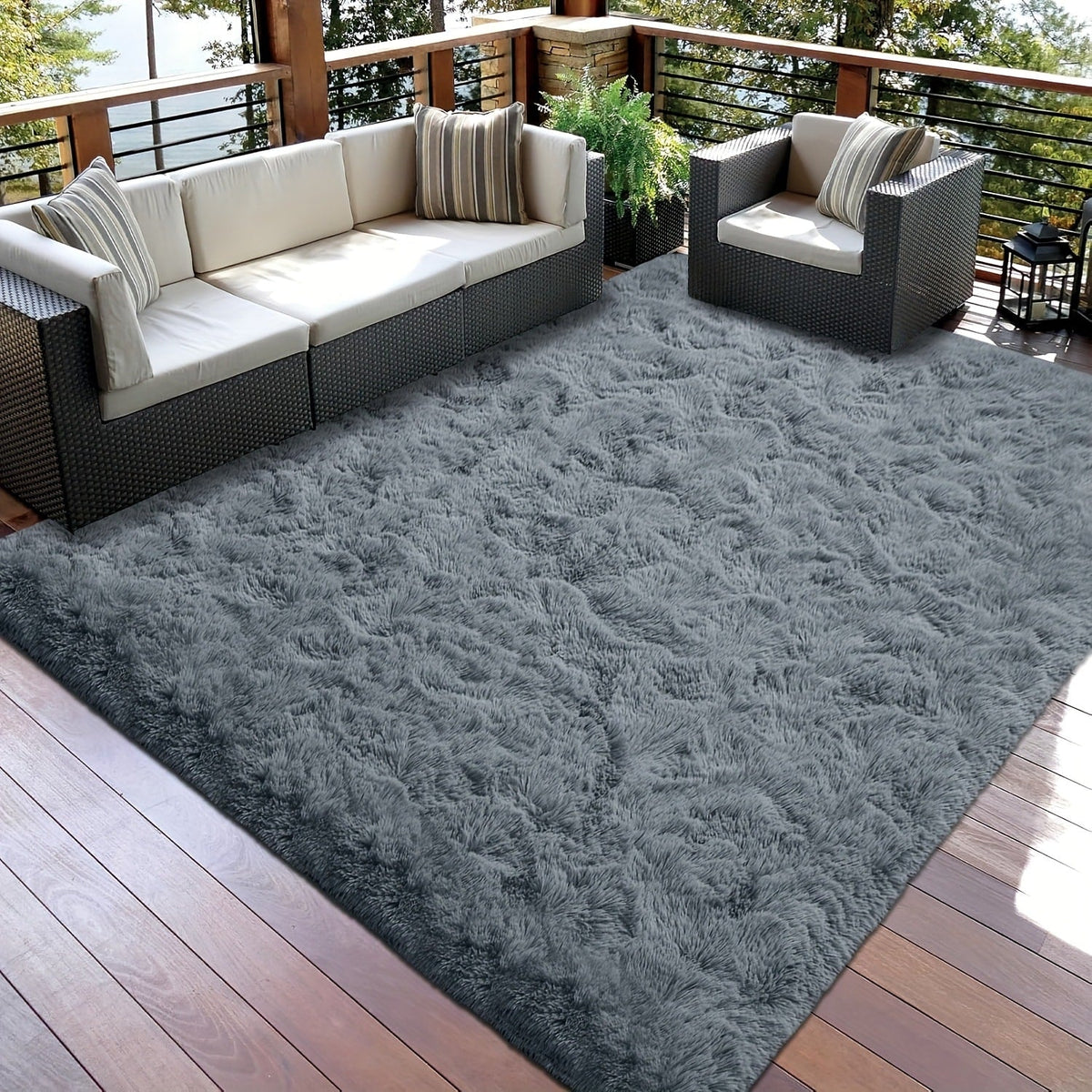 Tie-Dye Shaggy Fluffy Area Rug Non-Slip Machine Washable – Soft Plush Fuzzy Carpet for Bedroom, Living Room, Hallway & Dorm – 6 Colors, 4 Sizes: 2x6, 3x5, 6x9, 8x10 Ft