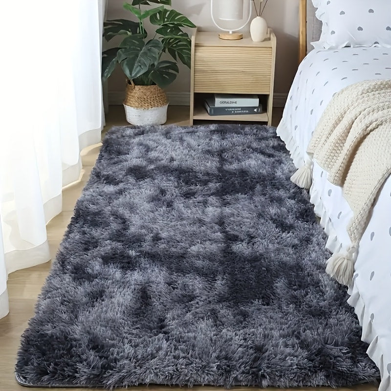 Tie-Dye Shaggy Fluffy Area Rug Non-Slip Machine Washable – Soft Plush Fuzzy Carpet for Bedroom, Living Room, Hallway & Dorm – 6 Colors, 4 Sizes: 2x6, 3x5, 6x9, 8x10 Ft