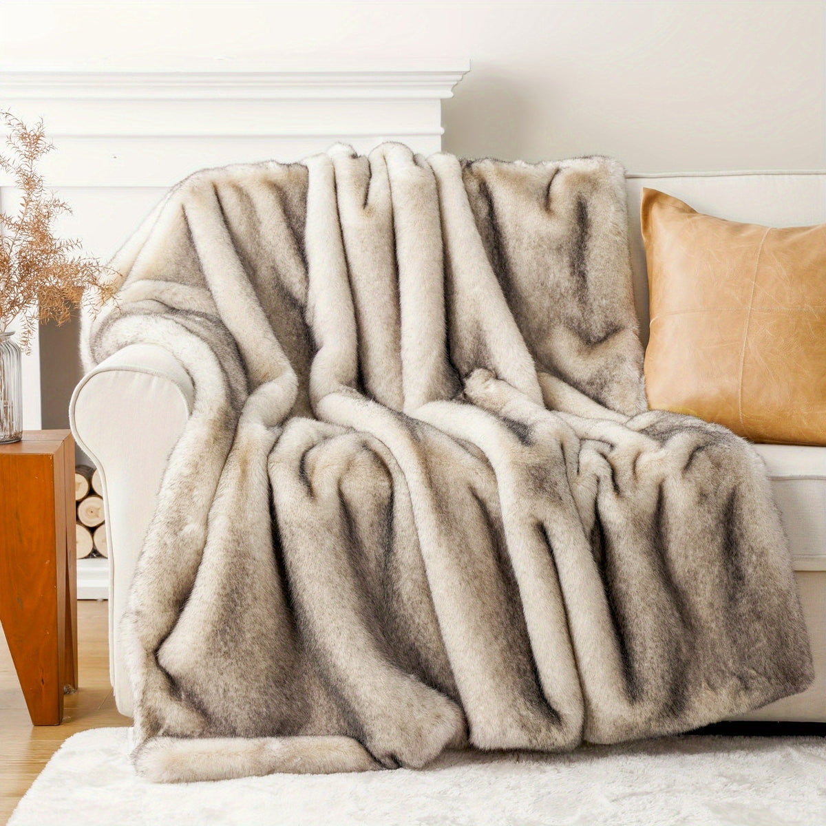 Long Hair Fluffy Reversible Plush Velvet Throw Blanket – 300-350gsm Soft Elegant Throw for Couch & Bed, 6 Colors, 2 Sizes