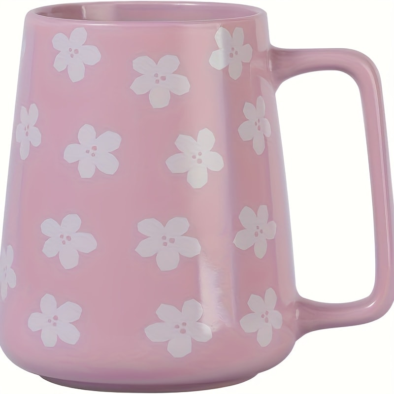Large Ceramic Coffee Mug 24oz with Big Handle – Microwave & Dishwasher Safe Extra Large Tea Cup | Colorful Conical Mug for Office Home Travel Gift in Green Pink Violet Blue