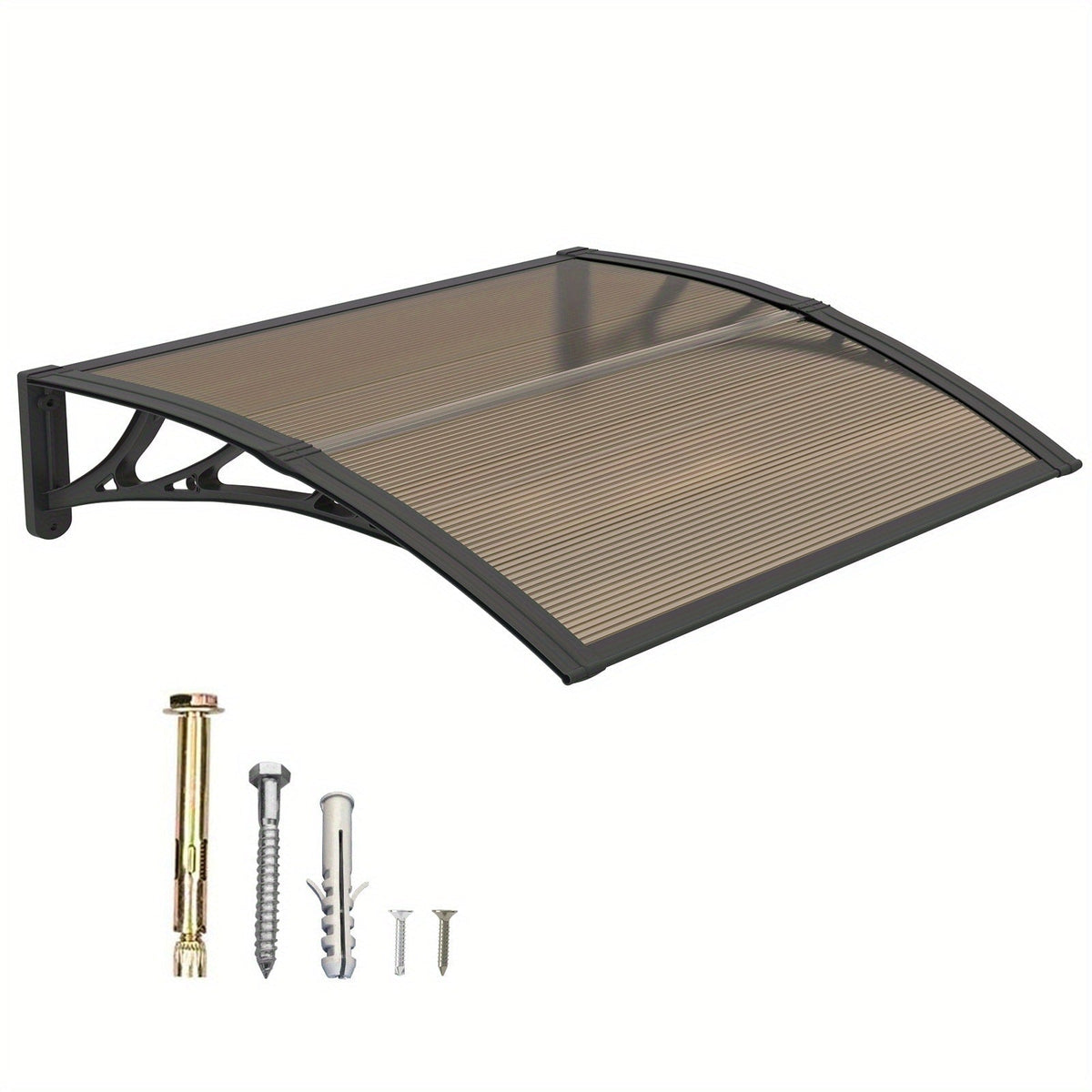 Window Awning Door Canopy Polycarbonate Overhang – UPF 50+ UV & Rain Protection, Leak-Proof Hollow Sheet, Weather-Resistant Outdoor Patio Awning for Doorways, Windows, Storefronts – Multiple Sizes & Colors