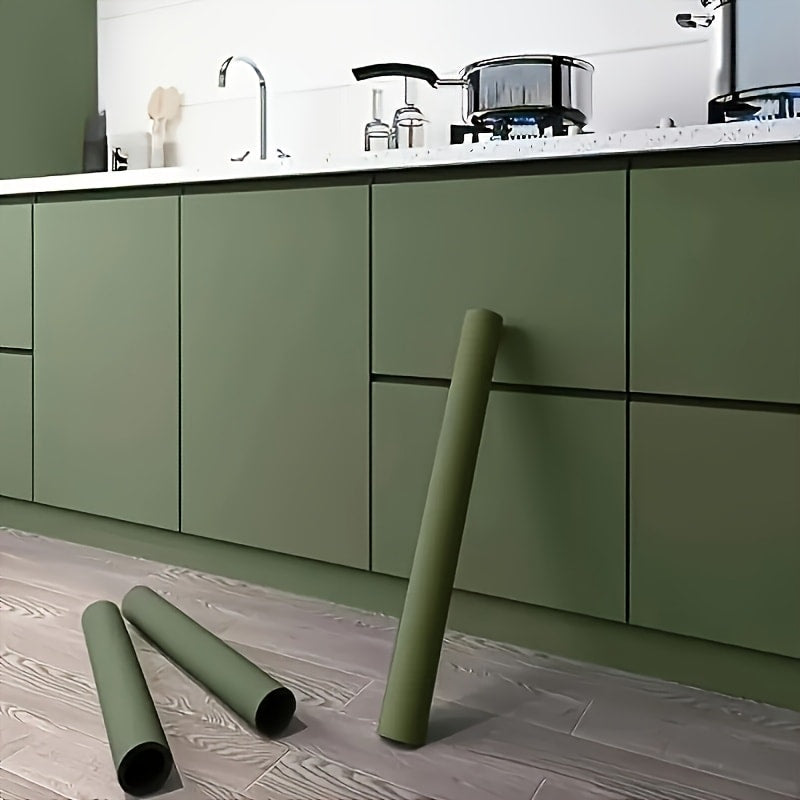 Peel and Stick Wallpaper Textured Matcha Green | Self-Adhesive Contact Paper 23.62"x118.1" Roll | Removable Wall Covering for Kitchen Bathroom Living Room Bedroom Decor