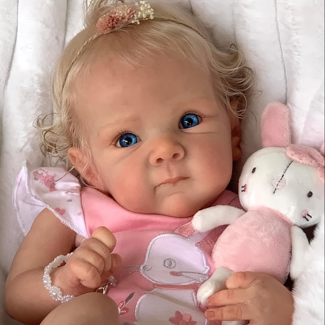 22-Inch Full Vinyl Reborn Baby Doll with Rooted Hair and Open Eyes