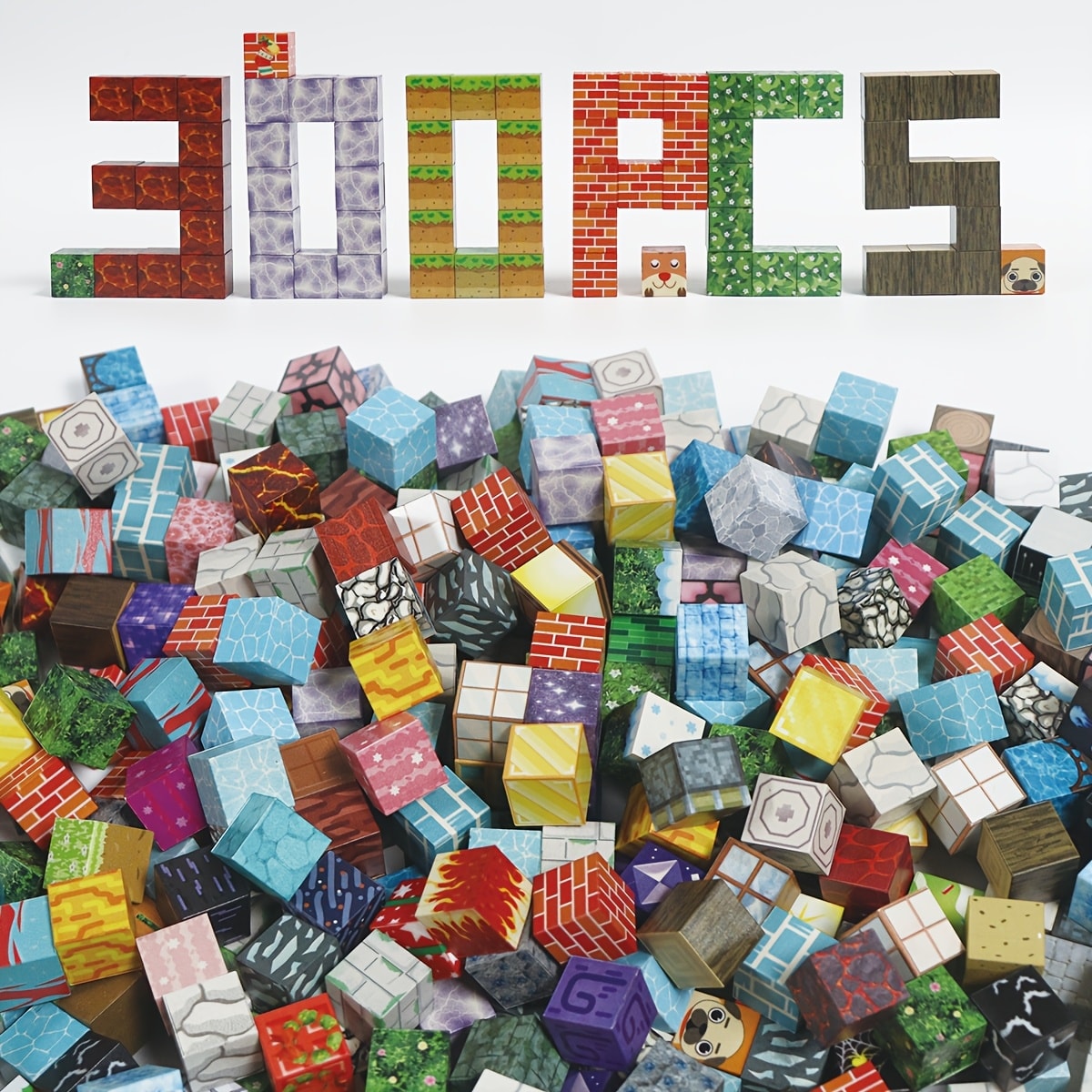 Magnetic Building Tiles with Random 50, 100, 200 or 300-Piece Sets