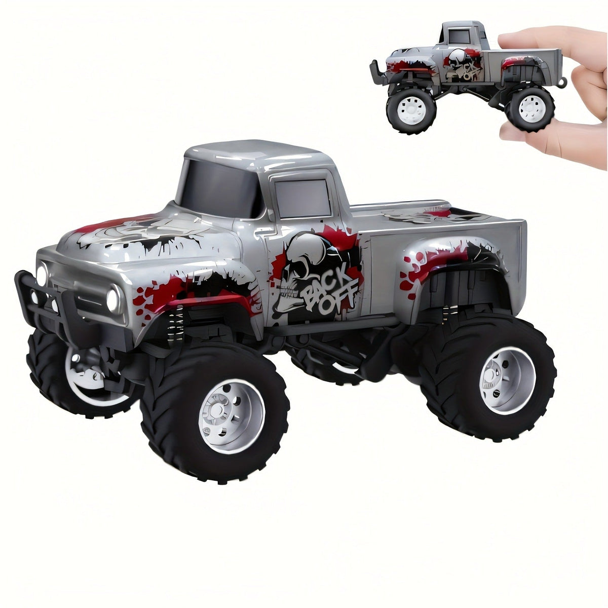 1:64 Scale Die-Cast RC Monster Truck 2.4GHz High-Speed Off-Road Vehicle with LED Headlights, Multiple Control Modes & Adjustable Speed – Toy Gift for Boys & Girls (5 Colors)