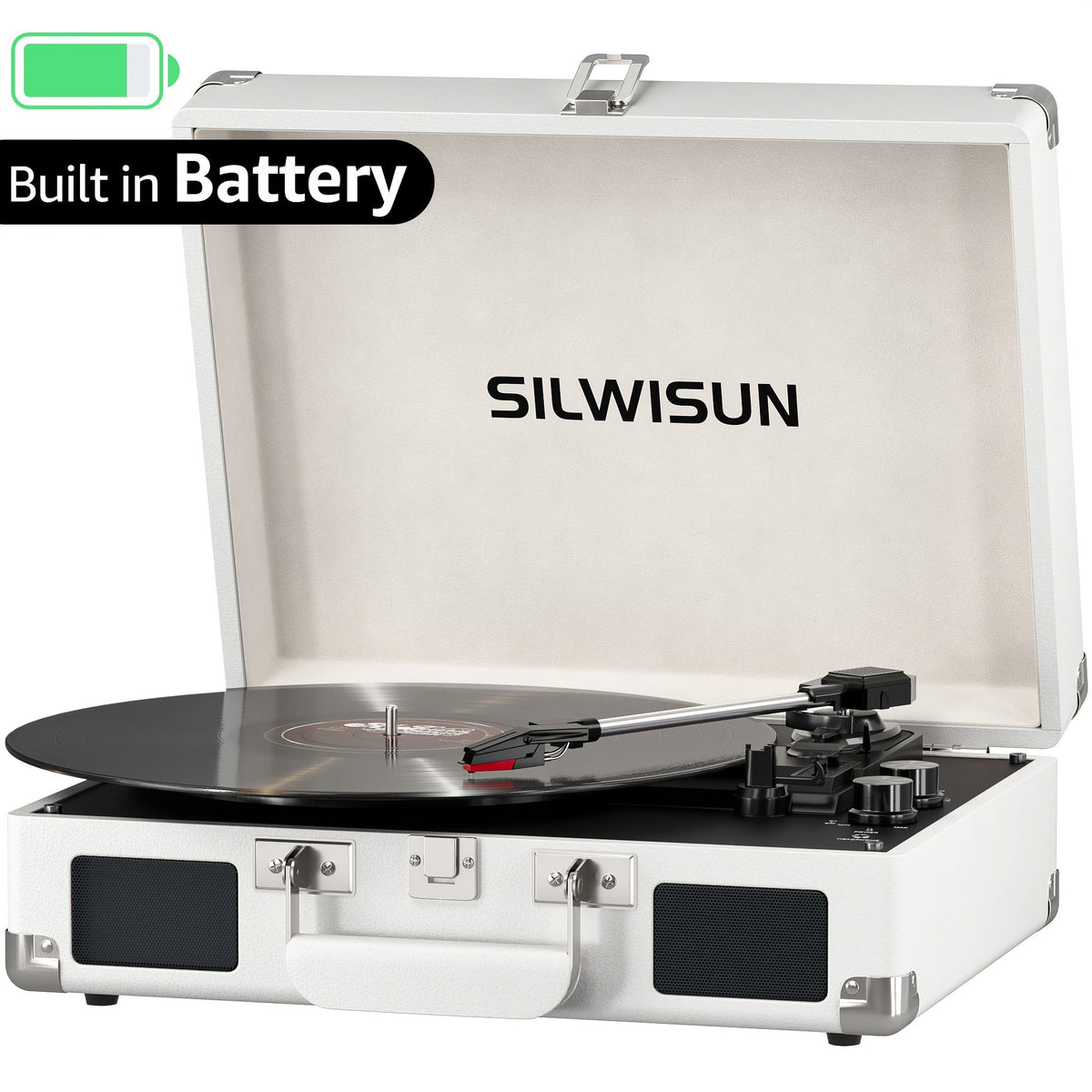 Vinyl Record shown in the White Black option