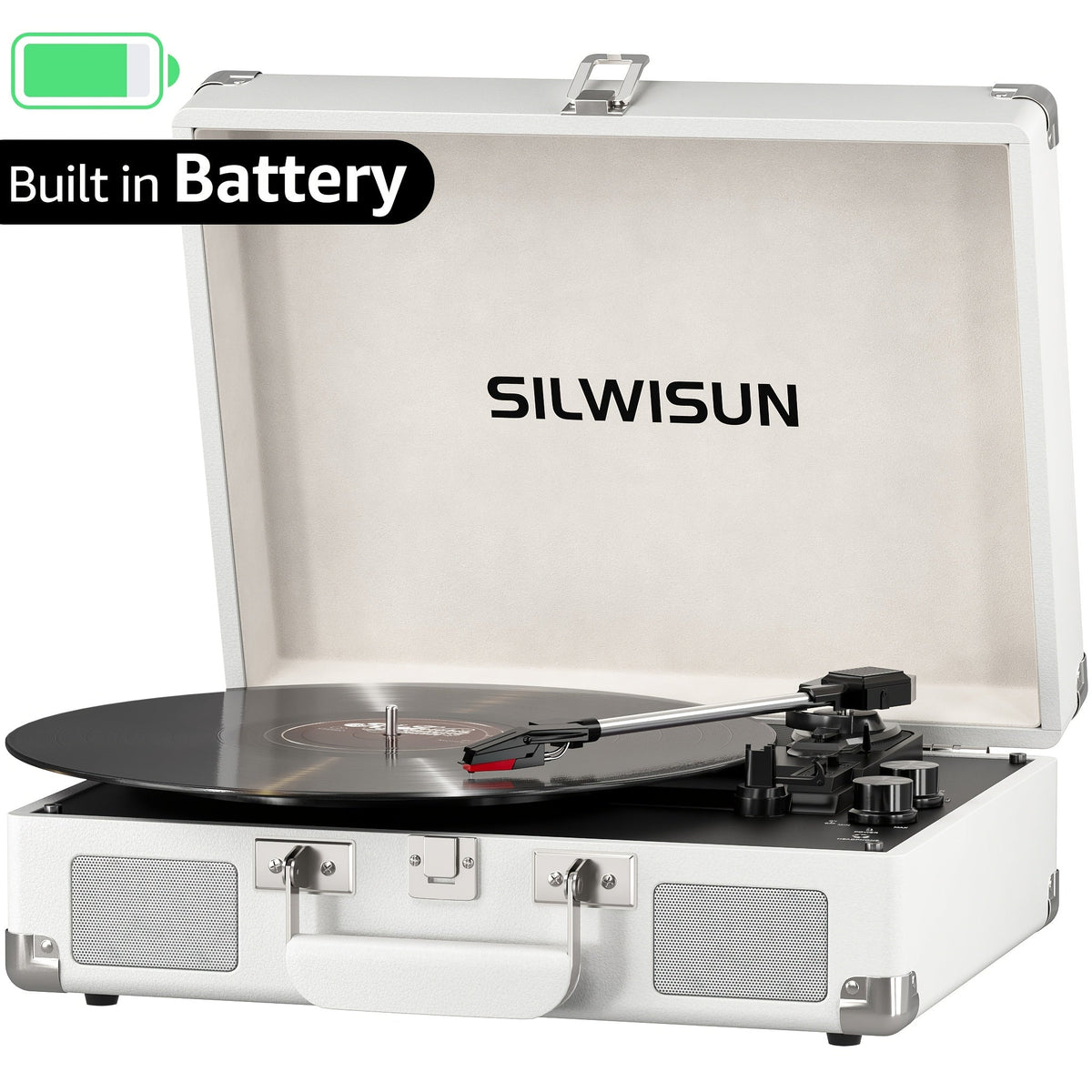 Vinyl Record shown in the White Silvery option
