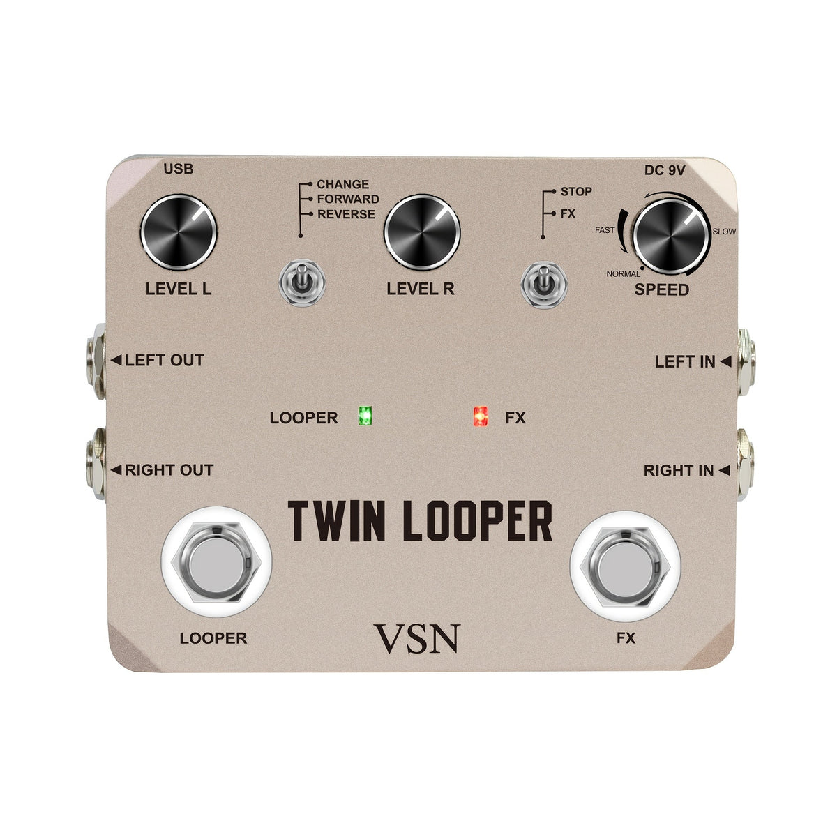 VSN Twin Looper Guitar Pedal shown in the Looper pedal option
