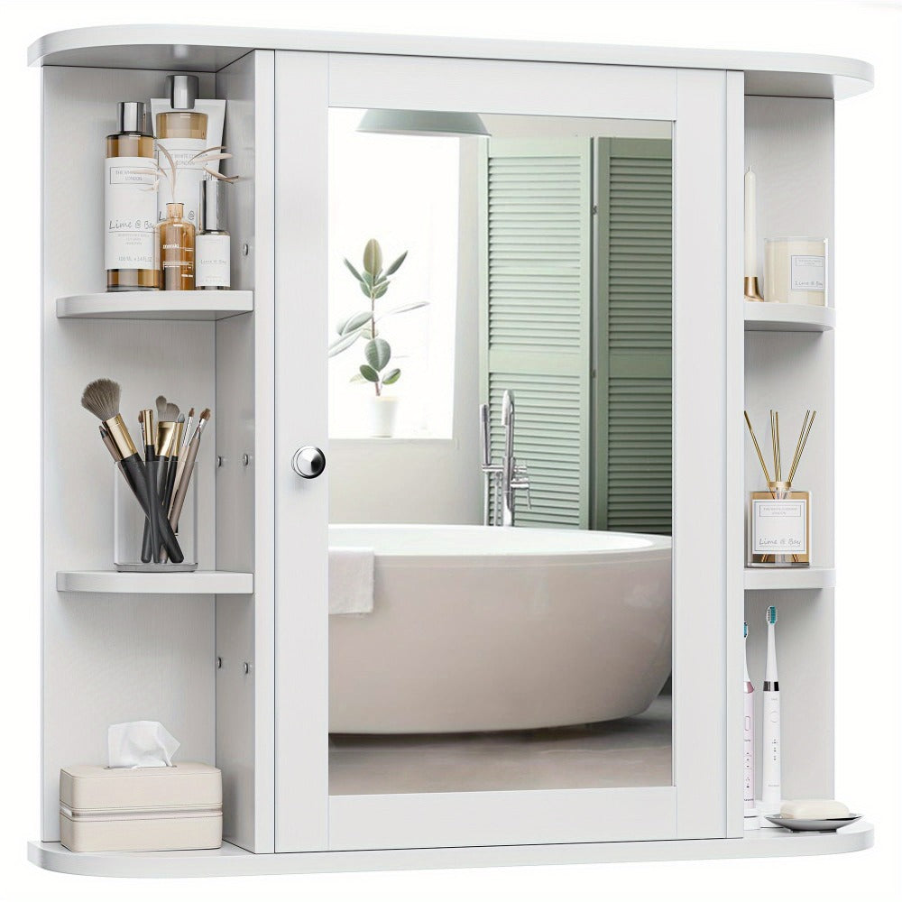 Wall-Mounted Bathroom Medicine Cabinet with Open Shelves for Organized Everyday Storage detail image - detail view 3