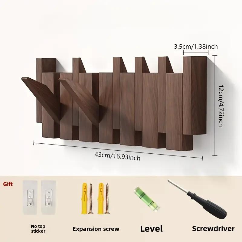 Coat Rack shown in the LED Walnut, 6 Hooks option