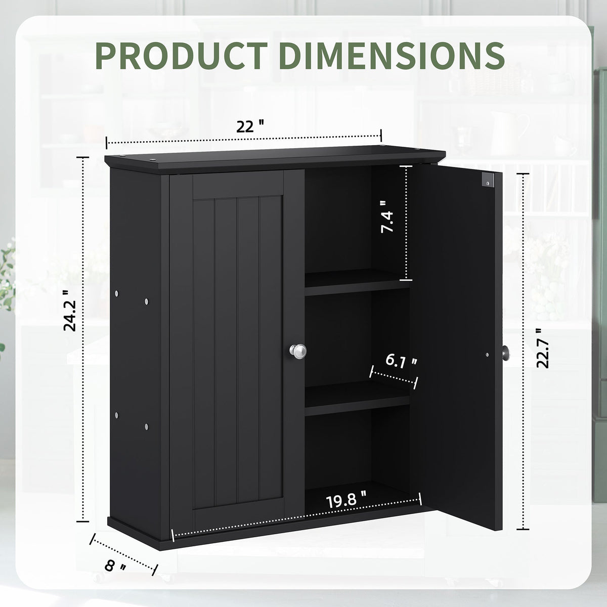 Wall Cabinet shown in the Black option