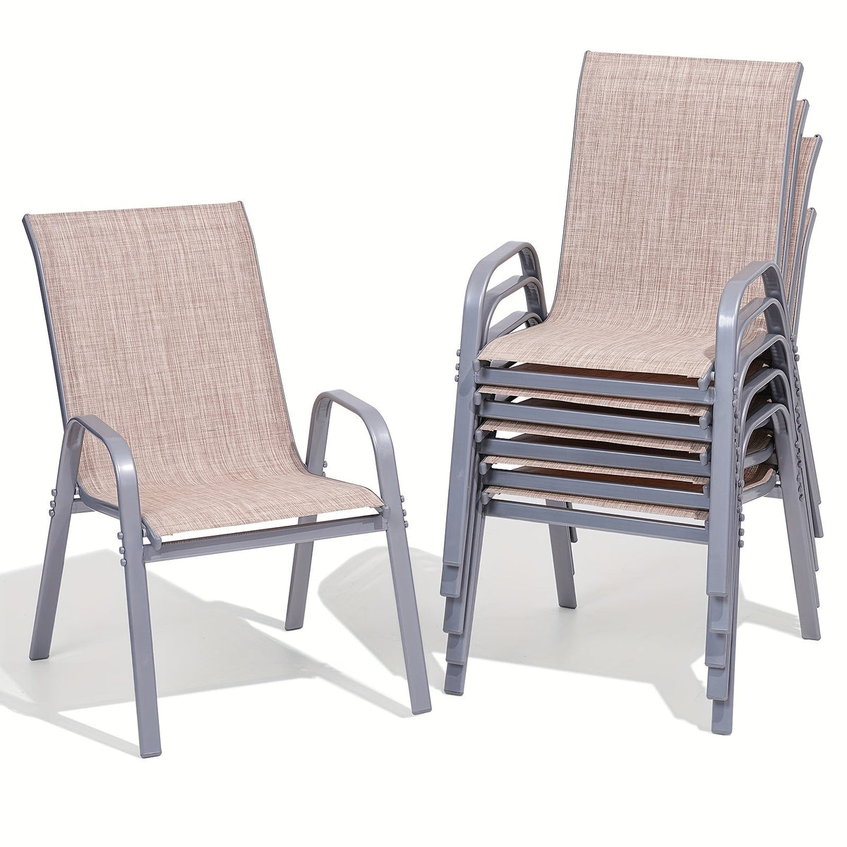 Outdoor Chair shown in the Beige, 6pcs option