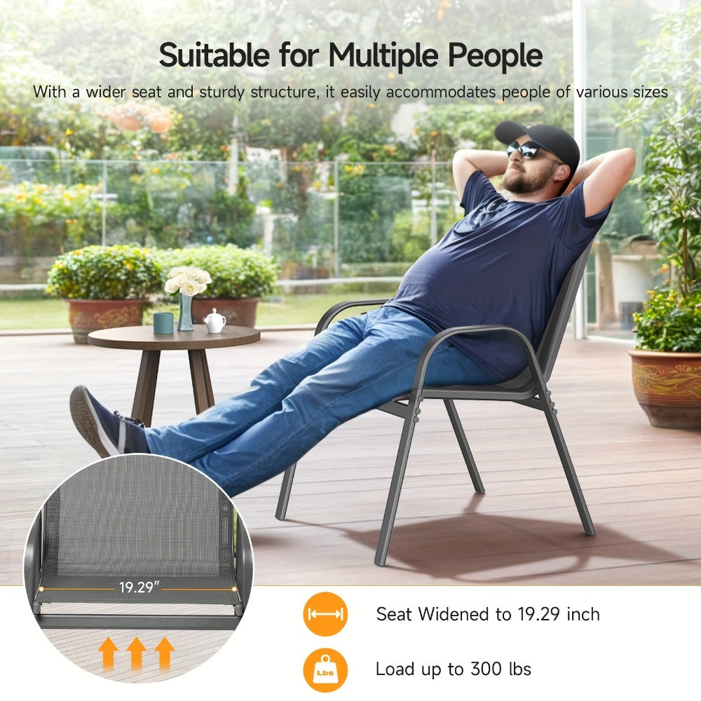 Wide Outdoor Chair with High Back and Multiple Color Options for Patio detail image - detail view 10