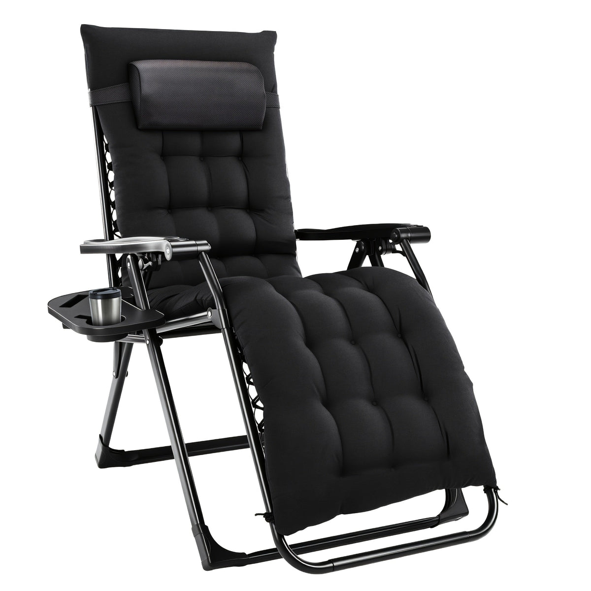 Outdoor Lounge Chair shown in the 1Pack Upgraded Black option